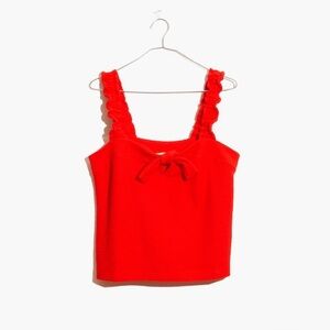 Madewell tie-front tank top ripe persimmon size large